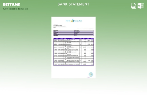 модерен стил на извод од банка на Индија Канара – шаблон за верзија на зборот ме